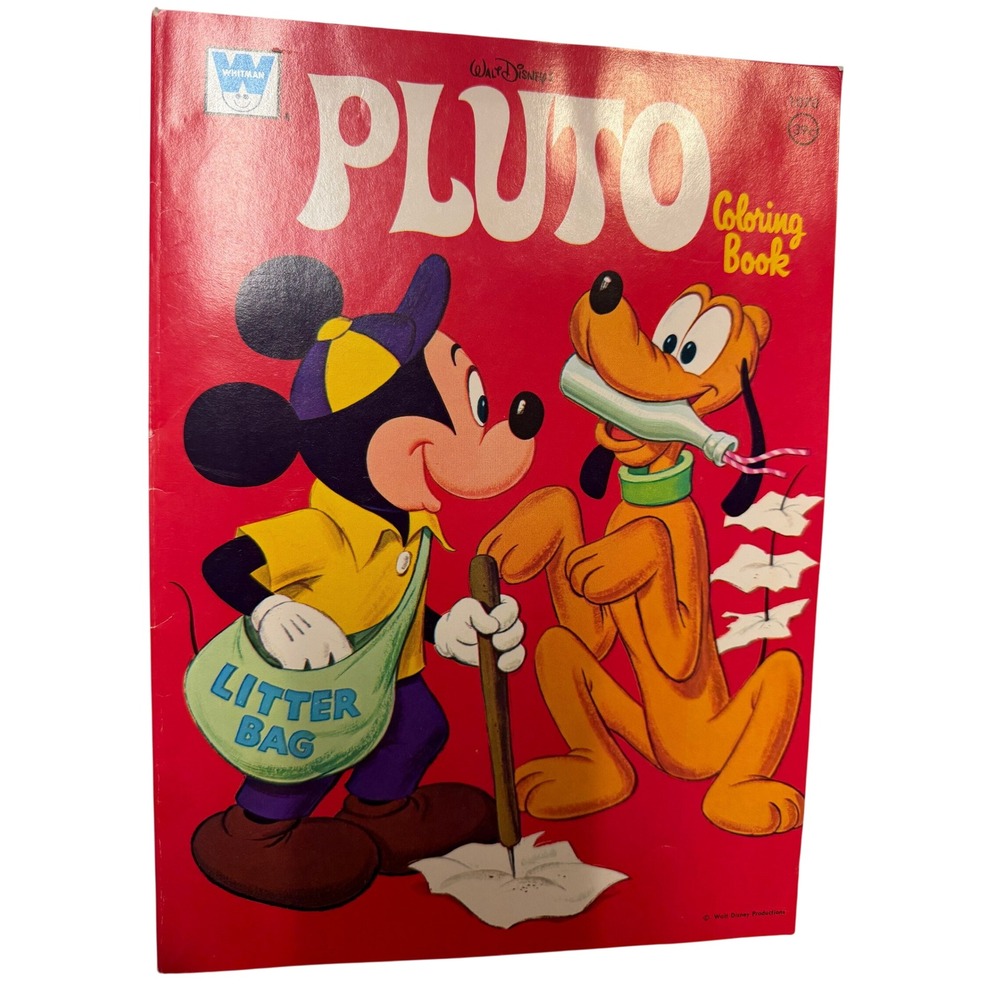 Vintage 1971 Walt Disney Pluto Coloring Book Whitman Mickey Mouse #1070